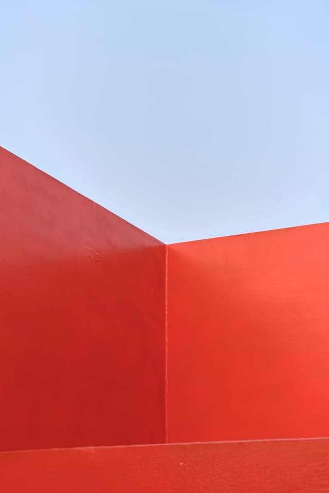 Iron wall in red
